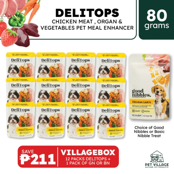 Pet Village - DeliTops - Pet Meal Topper - Chicken Meat, Organ and Vegetables - Bundle Pack